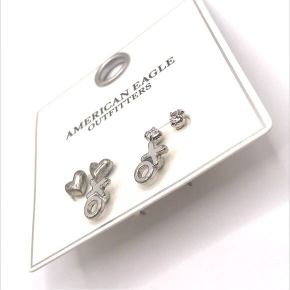 American Eagle Outfitters Minimalist Silver Stud Earrings Set - Picture 3 of 5